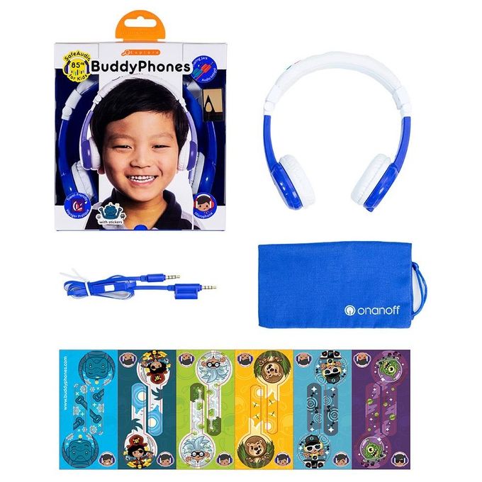 Buddyphones Cuffia Explore Pieg.mic Blu