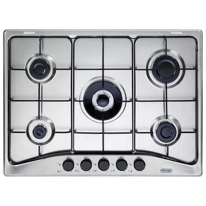 De Longhi FFA 57 ASV Linea Family Piano cottura a Gas 5 Fuochi Bruciatore Tripla Corona 70 cm Acciaio Inox