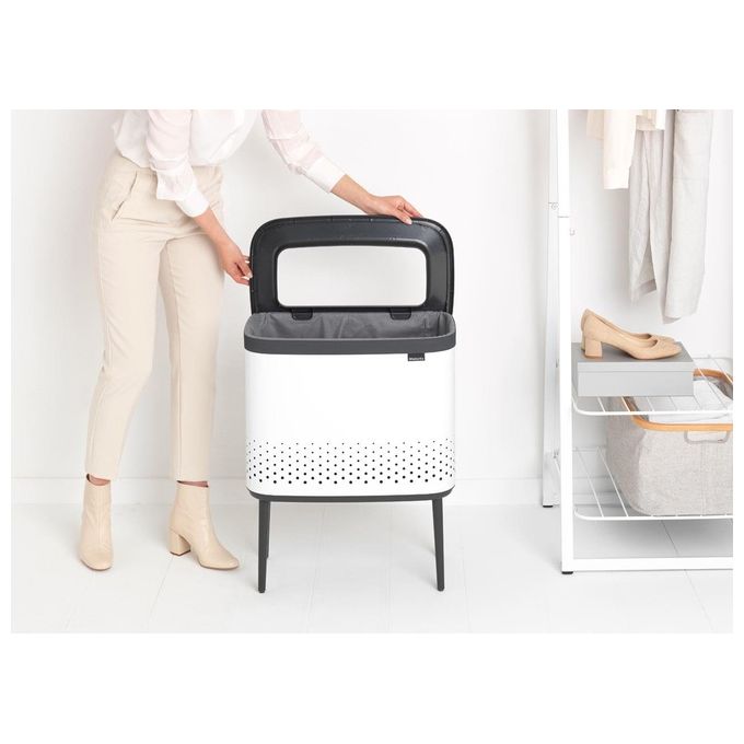 Brabantia Bo Cesto Portabiancheria 60 Litri Bianco