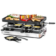 Rommelsbacher RC 1400 Griglia per Raclette 8 Persone 1200 W Acciaio Inossidabile-Nero