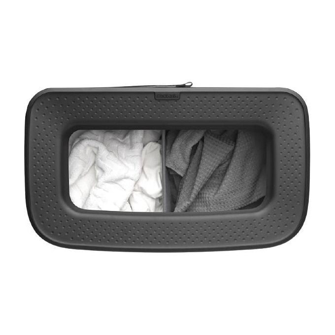 Brabantia Portabiancheria 60L con Sacco in Cotone Rimovibile Matt Black Apertura Rapida