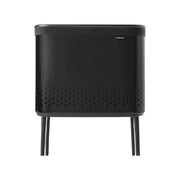 Brabantia Portabiancheria 60L con Sacco in Cotone Rimovibile Matt Black Apertura Rapida