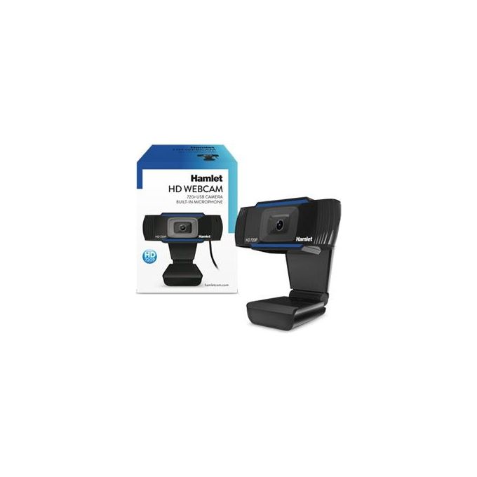 Hamlet HWCAM720 Webcam USB 720p HD 2 MP 30fps Microfono Integrato Omnidirezionale Plug and Play colore Nero