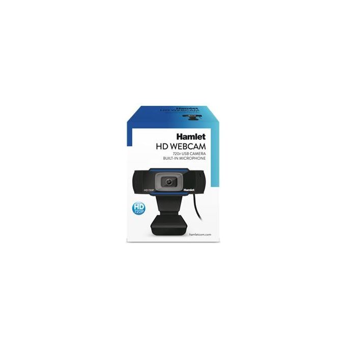 Hamlet HWCAM720 Webcam USB 720p HD 2 MP 30fps Microfono Integrato Omnidirezionale Plug and Play colore Nero