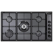 De'Longhi FLN59DD Piano cottura a gas 86 cm 5 fuochi 1 doppia corona colore Nero