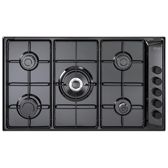 De'Longhi FLN59DD Piano cottura a gas 86 cm 5 fuochi 1 doppia corona colore Nero