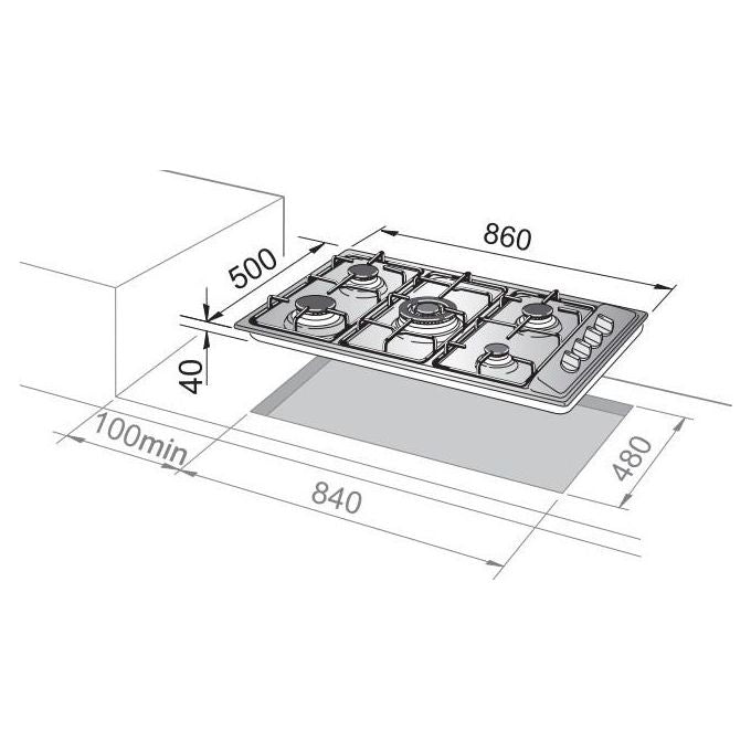 De Longhi FLT 59 DD Linea Family Piano cottura a Gas 5 Fuochi Bruciatore Tripla Corona 90 cm Terra di Francia