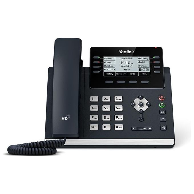 Yealink SIP-T43U Telefono IP con Display LCD 3.7'' 12 Account SIP Gigabit Ethernet Wi-Fi Bluetooth PoE colore Grigio