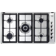 De'Longhi IL 59 PRO ND Piano cottura Gas 86 cm 5 fuochi Griglie in Ghisa Accensione elettronica colore Acciaio Inox