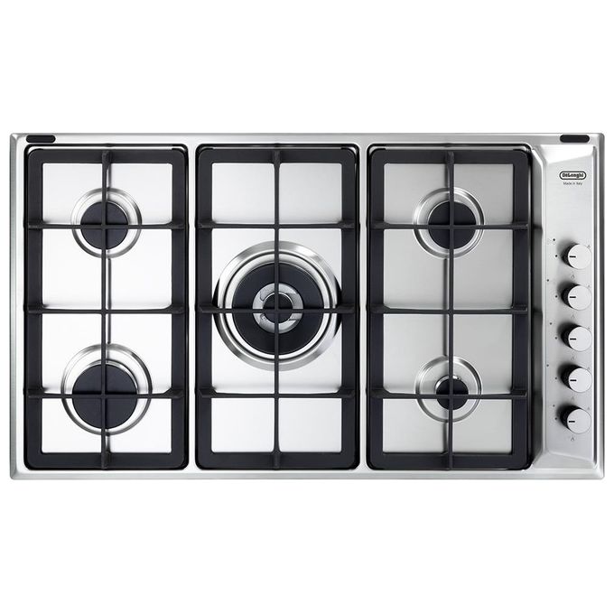 De'Longhi IL 59 PRO ND Piano cottura Gas 86 cm 5 fuochi Griglie in Ghisa Accensione elettronica colore Acciaio Inox
