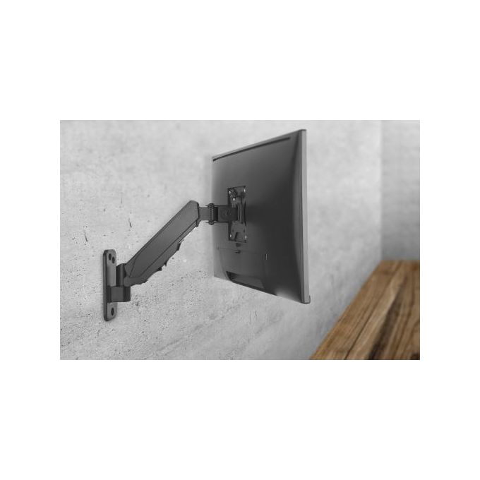 ASSMANN Electronic DA-90396 Supporto a Parete per Monitor e TV 17'' - 32'' 8 Kg Regolazione in Altezza con Molla a Gas VESA 75x75 100x100 mm colore Nero
