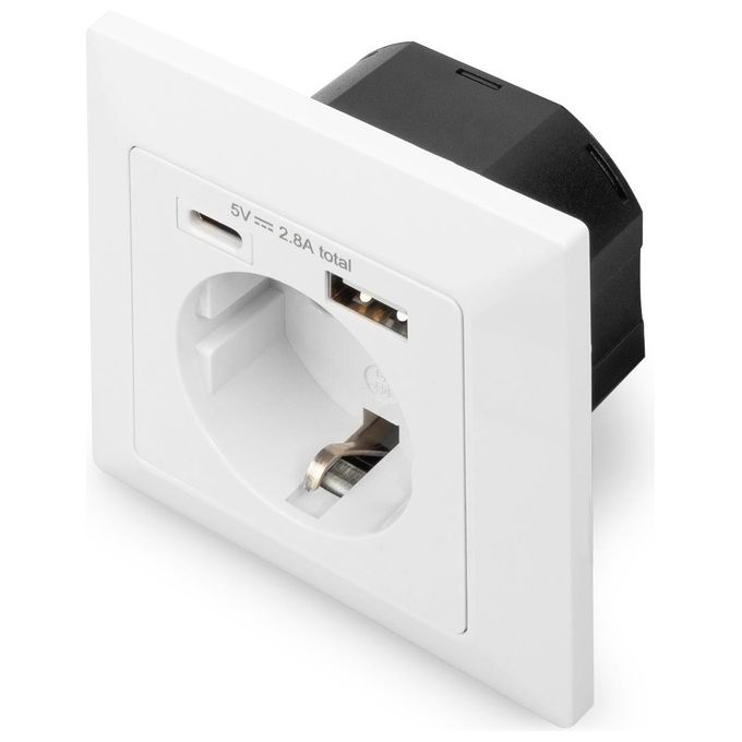 Digitus Digitus Presa di Sicurezza da Incasso con 1 Usb Type-C 1 Usb A