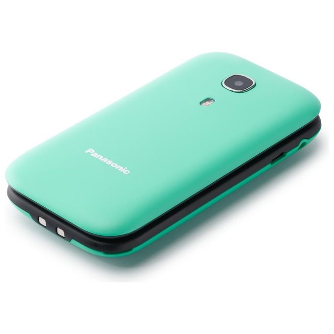 Panasonic KX-TU400EXC Telefono Cellulare Senior Clamshell Display 2.4'' Funzione SOS Bluetooth Resistente agli Urti colore Tiffany