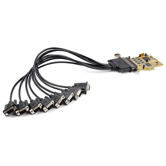 StarTech.com PEX8S1050 Scheda Adattatore Seriale PCI Express 8 Porte RS232 DB9 921,6 Kbps 16C1050 UART colore Giallo
