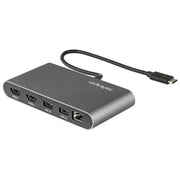 StarTech TB3DKM2HDL Mini Dock Thunderbolt 3 Docking Station con 2 HDMI 4K 60Hz 2 USB-A Gigabit Ethernet Cavo 28 cm colore Grigio