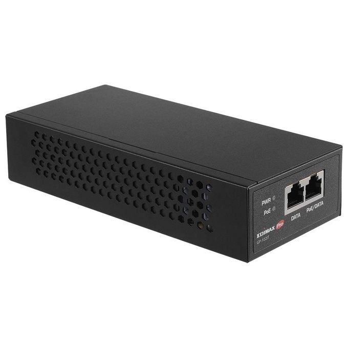 Edimax GP-102IT Adattatore e Iniettore PoE 10 Gigabit Ethernet 100 Gigabit Ethernet Gigabit Ethernet 60 W IEEE 802.3af IEEE 802.3at IEEE 802.3bt colore Nero