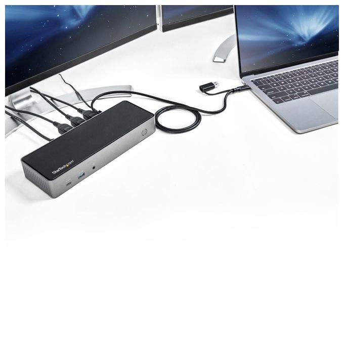 StarTech DK31C3HDPDUE Docking Station USB-C USB-A Triplo Monitor 4K 60Hz 85W Power Delivery 6x USB GbE colore Nero