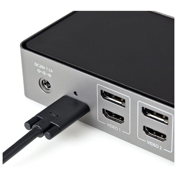 StarTech DK31C3HDPDUE Docking Station USB-C USB-A Triplo Monitor 4K 60Hz 85W Power Delivery 6x USB GbE colore Nero