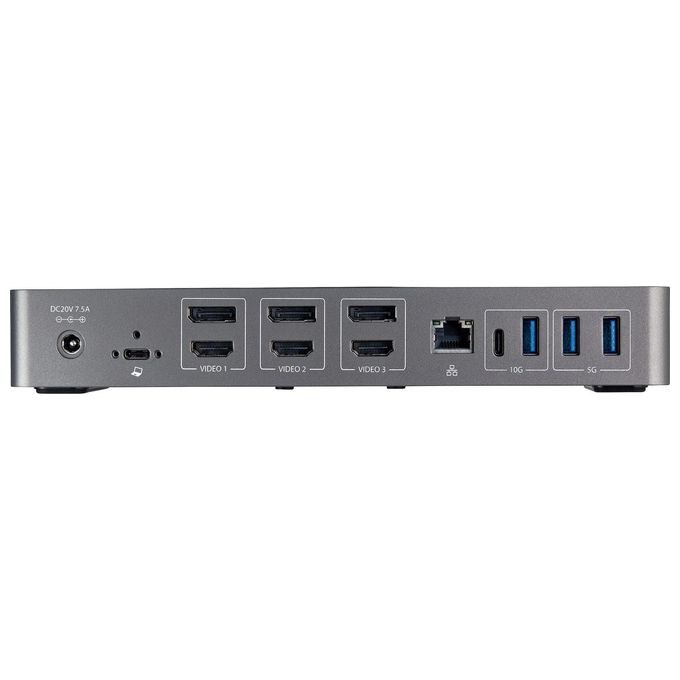 StarTech DK31C3HDPDUE Docking Station USB-C USB-A Triplo Monitor 4K 60Hz 85W Power Delivery 6x USB GbE colore Nero