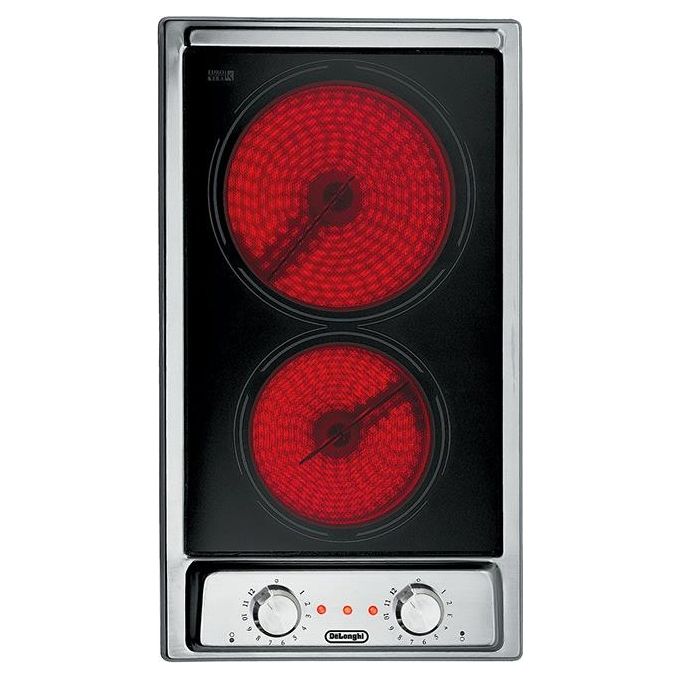 De Longhi AVI 23-2 Linea Domino Piano Cottura Radiante in Vetroceramica 2 Piastre 30 cm Acciaio inox
