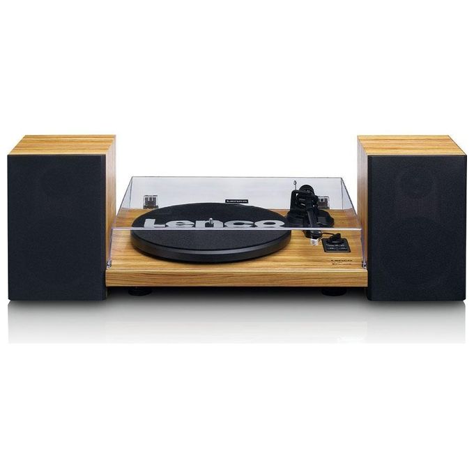 Lenco Giradischi Wood Ls-500 Con 2 Diffusori Separati Bluetooth 2x30 Watt
