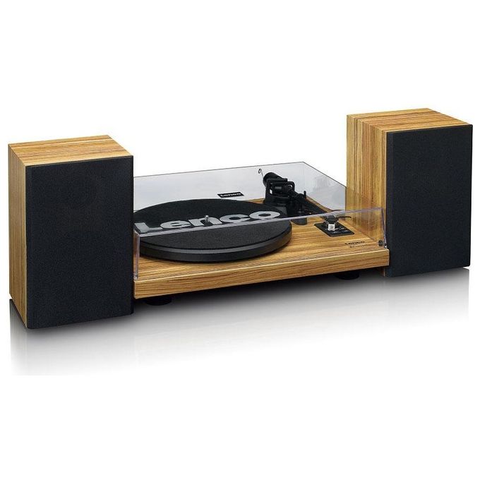Lenco Giradischi Wood Ls-500 Con 2 Diffusori Separati Bluetooth 2x30 Watt
