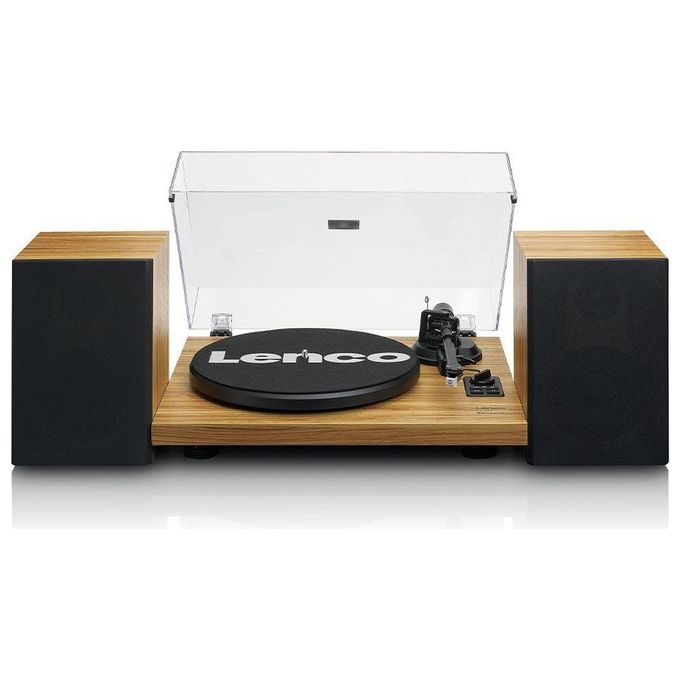 Lenco Giradischi Wood Ls-500 Con 2 Diffusori Separati Bluetooth 2x30 Watt