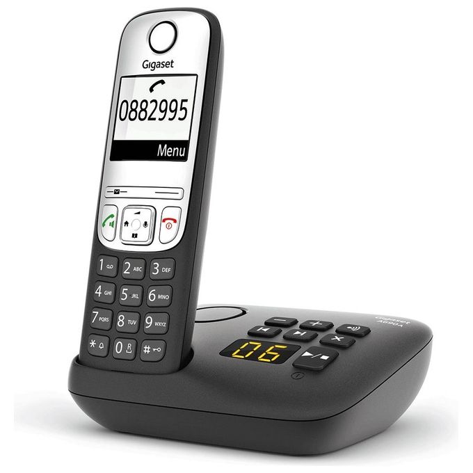 Gigaset S30852-H2830-B101 A690A Telefono Cordless Analogico con Segreteria Telefonica Vivavoce ECO DECT colore Nero