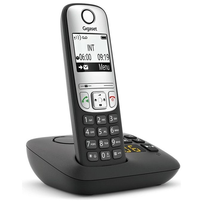 Gigaset S30852-H2830-B101 A690A Telefono Cordless Analogico con Segreteria Telefonica Vivavoce ECO DECT colore Nero