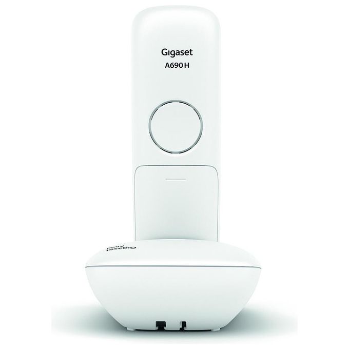 Gigaset S30852-H2810-B102 A690 Telefono senza fili DECT con schermo LCD e tastiera illuminata colore Bianco