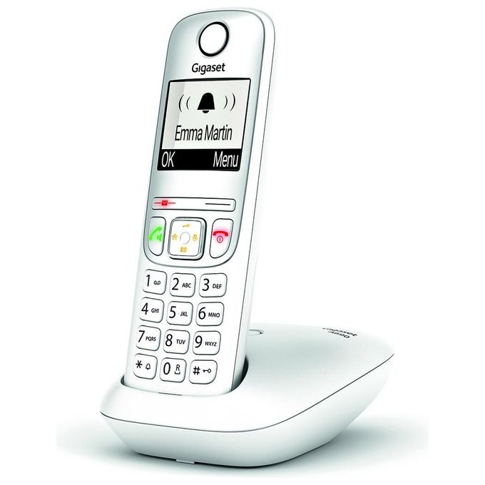 Gigaset S30852-H2810-B102 A690 Telefono senza fili DECT con schermo LCD e tastiera illuminata colore Bianco