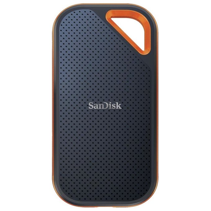 SanDisk SDSSDE81-1T00-G25 Extreme PRO Portable V2 SSD Esterno NVMe USB 3.2 Gen 2x2 1TB 2000 MB-s Crittografia 256-bit AES IP65 colore Nero