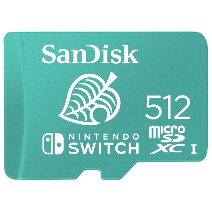 SanDisk SDSQXAO-512G-GNCZN microSDXC Scheda di Memoria per Nintendo Switch 512 GB UHS-I U3 Class 10 100 MB-s Licenza Nintendo colore Verde