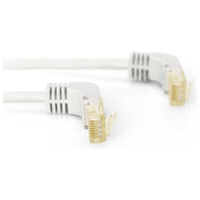 Digitus DK-1644-A-10090 Cavo Patch Cat6a S-FTP RJ-45 Connettori Angolati 90° 10 m LSZH PoE+ colore Grigio