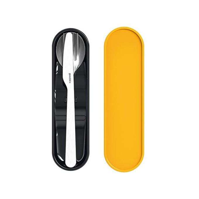 Guzzini On The Go Posate da Viaggio Spalvieri e Del Ciotto 19x5,5x2cm Giallo
