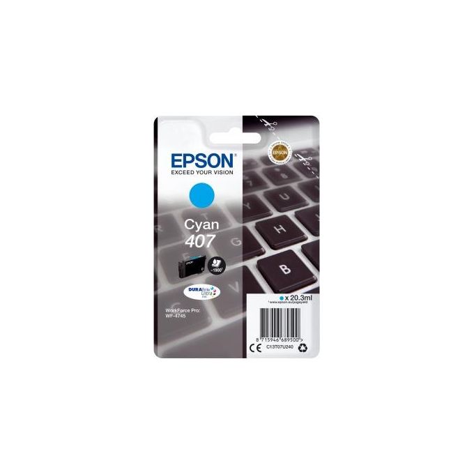 Epson C13T07U240 WF-4745 Series Cartuccia di Inchiostro Ciano Alta Resa 38,1 ml 1900 pagine colore Ciano