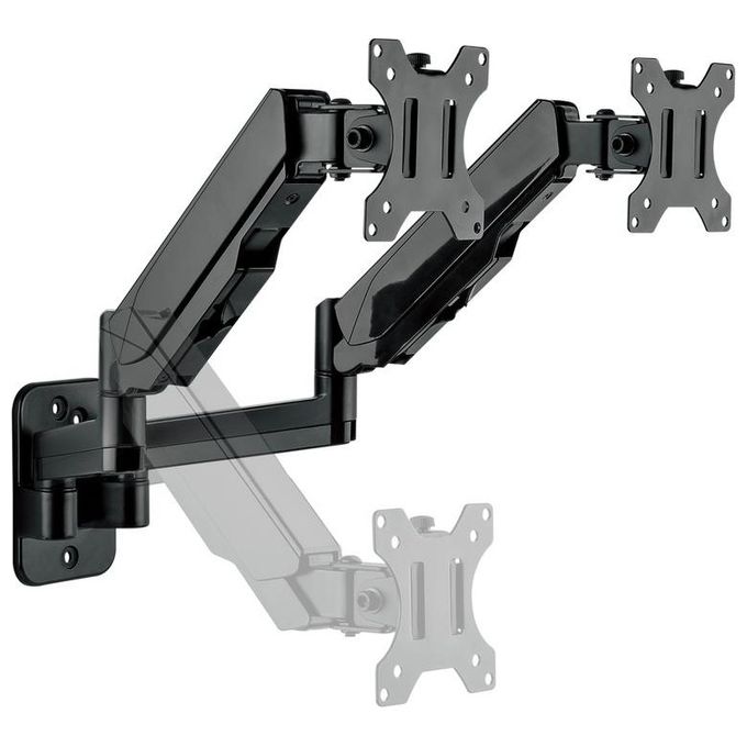 Multibrackets 0037 M Monitormount Wall Basic Dual Supporto Monitor a Parete Doppio 17'' 32'' VESA 75x75 100x100 16 Kg colore Nero
