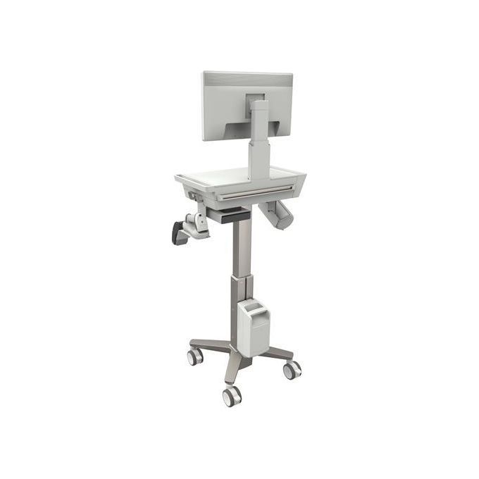 Ergotron C50-3510-0 CareFit Slim 2.0 Carrello Multimediale Medico con Cassetto 1 Regolabile in Altezza VESA 75x75 100x100 mm Ruote Girevoli colore Grigio Bianco