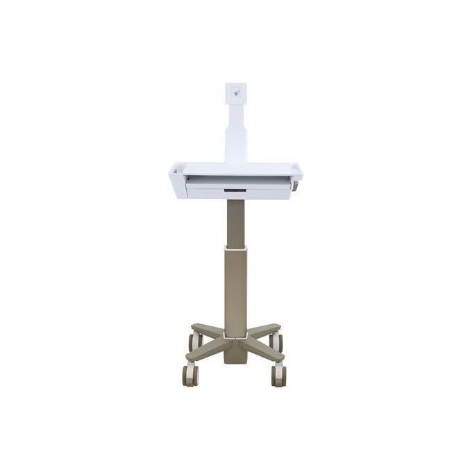 Ergotron C50-3510-0 CareFit Slim 2.0 Carrello Multimediale Medico con Cassetto 1 Regolabile in Altezza VESA 75x75 100x100 mm Ruote Girevoli colore Grigio Bianco