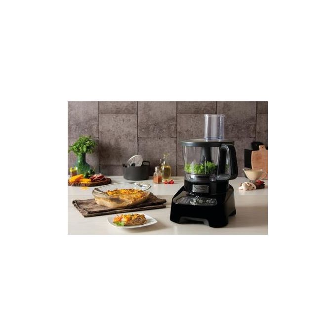 Moulinex FP8218 DoubleForce Robot da Cucina Multifunzione 1000 W Ciotola 3 L Frullatore 2 L 6 Velocita' 28 Funzioni Lame PowelixLife colore Nero