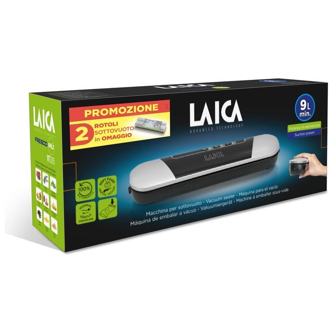 Laica Pz20100 Macchina per Sottovuotokit Vt 3205 Compatta con 2 Rotoli 28x300cm