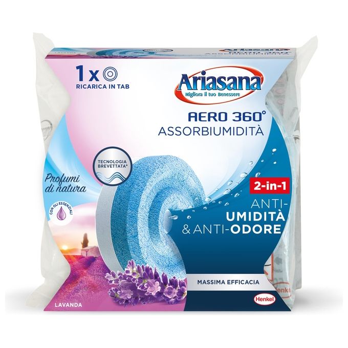 Henkel 2092214 Ricarica Ariasana Aero 360° Power Tab 450gr Profumazione Lavanda