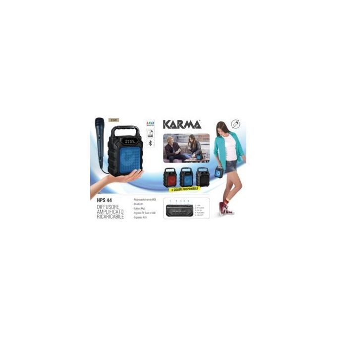 Karma Box Rosso 4'' con Microfono Usb Mp3 Bluetooth