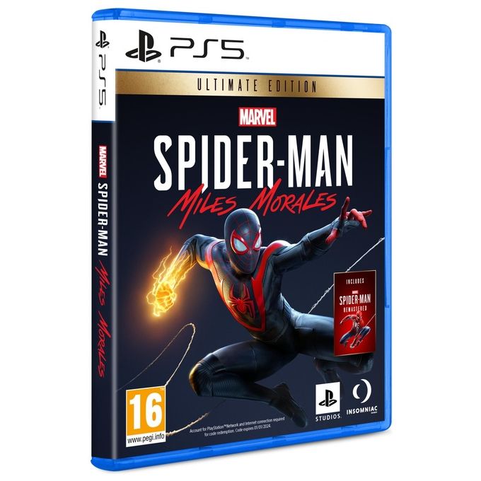Sony MARVEL'S SPIDER-MAN MILES MORALES ULTIMATE EDITION Gioco PlayStation 5 Azione Avventura PEGI 16 Bundle con Spider-Man Remastered