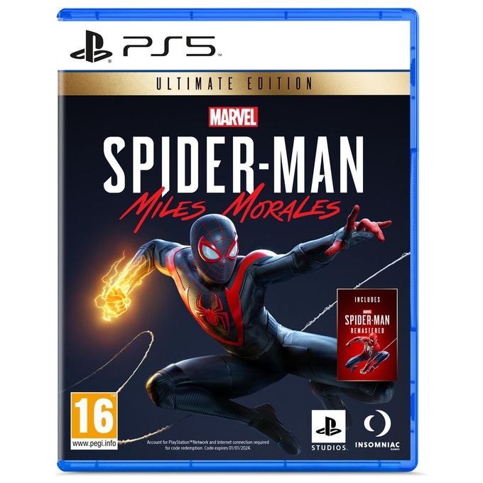 Sony MARVEL'S SPIDER-MAN MILES MORALES ULTIMATE EDITION Gioco PlayStation 5 Azione Avventura PEGI 16 Bundle con Spider-Man Remastered