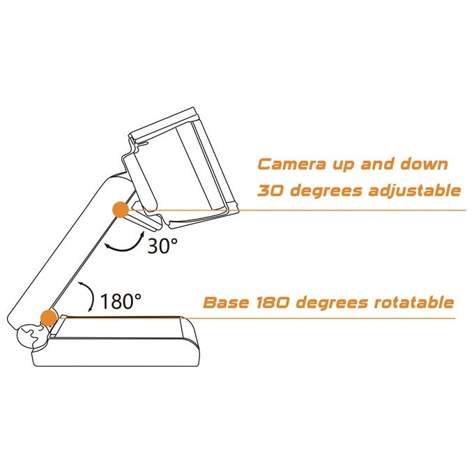 Conceptronic AMDIS02B Webcam 5 MP Risoluzione 2592 x 1944 Pixel USB 2.0 con Microfono Incorporato e Messa a Fuoco Automatica colore Nero
