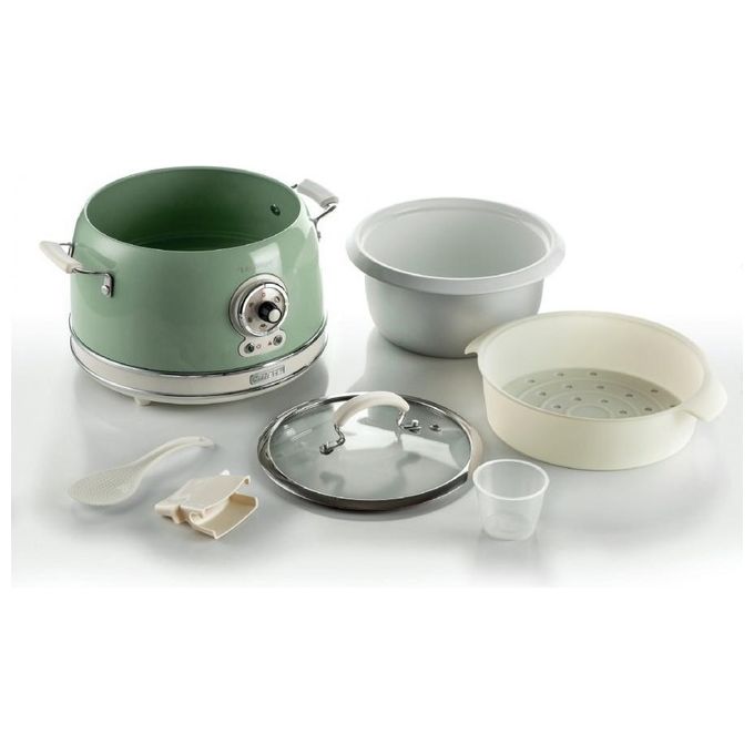 Ariete 2904 Vintage Cuociriso e Slow Cooker 3,5 L 700 W 5 Funzioni Bowl in Ceramica colore Verde