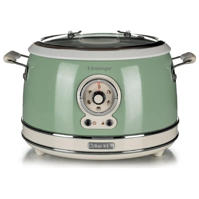 Ariete 2904 Vintage Cuociriso e Slow Cooker 3,5 L 700 W 5 Funzioni Bowl in Ceramica colore Verde