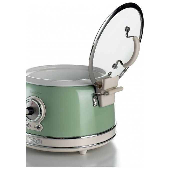 Ariete 2904 Vintage Cuociriso e Slow Cooker 3,5 L 700 W 5 Funzioni Bowl in Ceramica colore Verde
