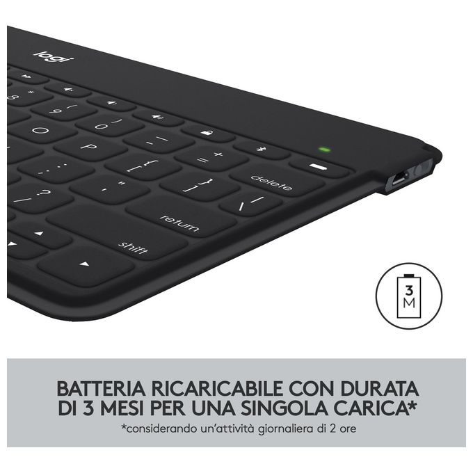 Logitech 920-010041 Keys-To-Go Tastiera Bluetooth QWERTY Italiano per iPhone iPad Apple TV colore Rosa